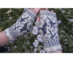 Ravens in Snow Fingerless Mitts