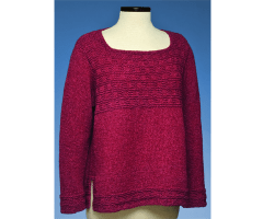 Square Neck Side Slit Pullover